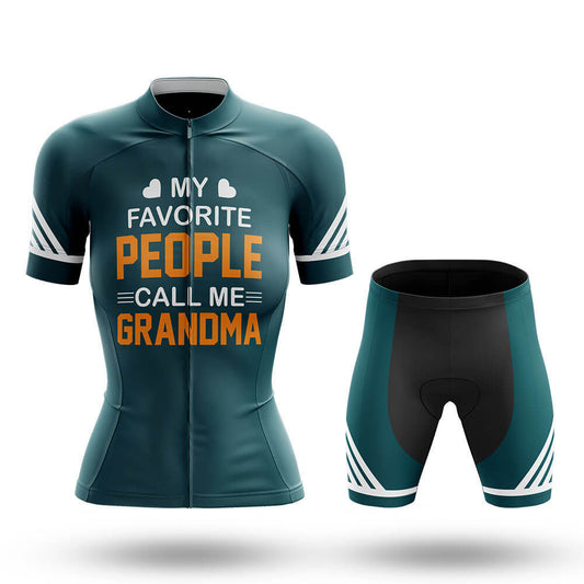 Call Me Grandma - Green - Women Cycling Kit-Full Set-Global Cycling Gear