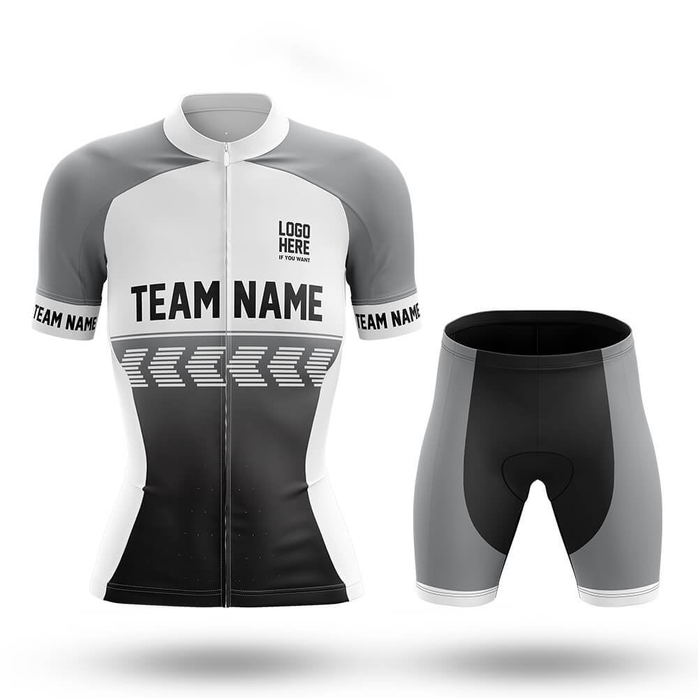 Custom Team Name S4 Grey - Women's Cycling Kit-Full Set-Global Cycling Gear