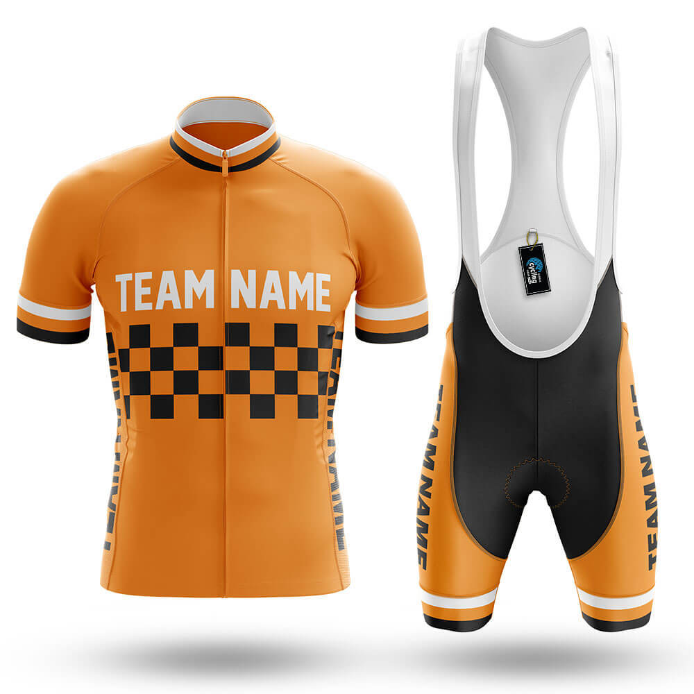 Custom Team Name M7 Orange - Men's Cycling Kit-Full Set-Global Cycling Gear