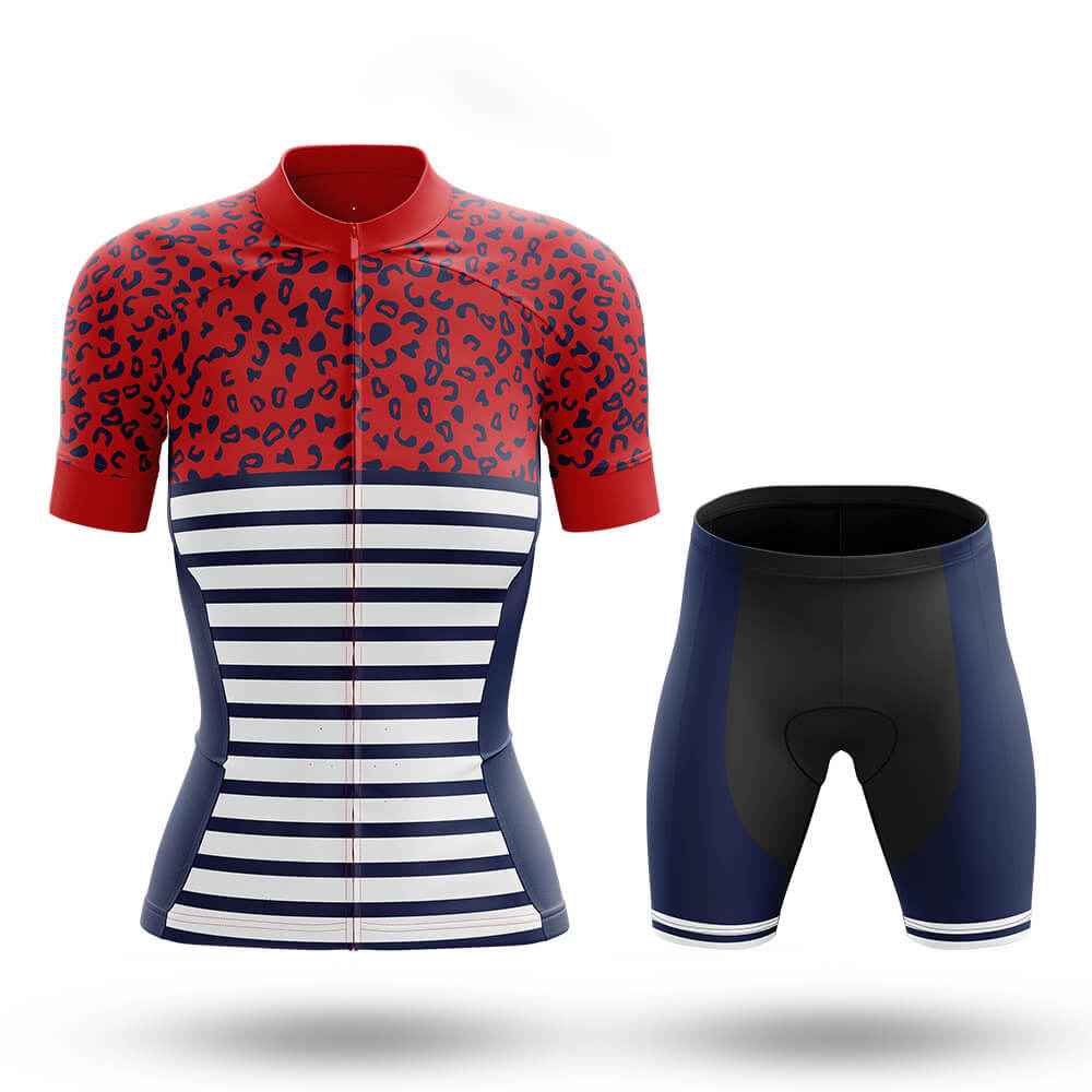 Striped Leopard - Women's Cycling Kit-Full Set-Global Cycling Gear
