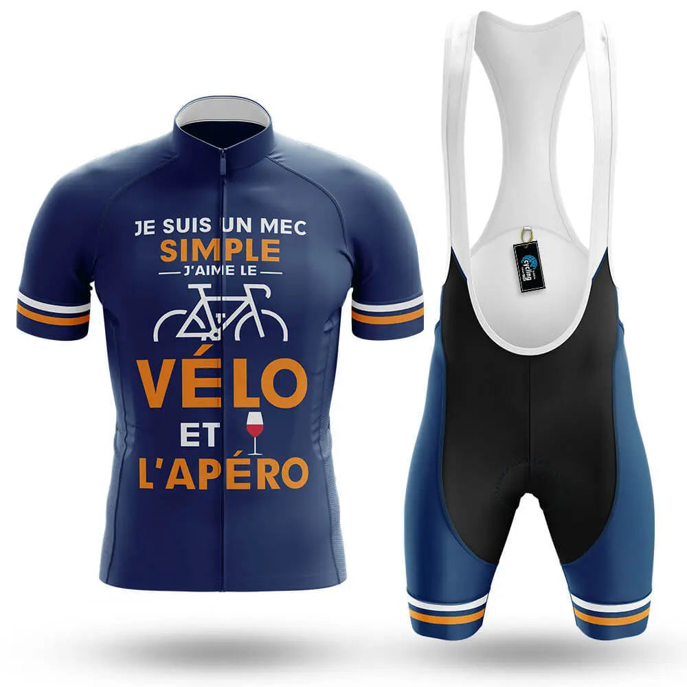 Je Suis Un Mec Simple - Navy - Men's Cycling Kit-Full Set-Global Cycling Gear