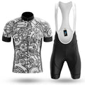 Black White Gears - Men's Cycling Kit-Full Set-Global Cycling Gear