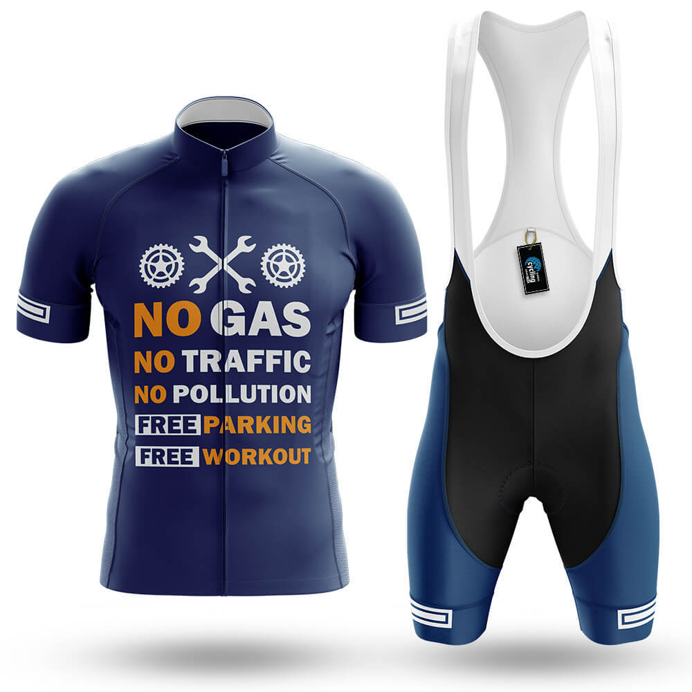 No Gas - Navy - Men's Cycling Kit-Full Set-Global Cycling Gear