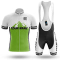 Custom Team Name V3 Green - Men's Cycling Kit-Full Set-Global Cycling Gear