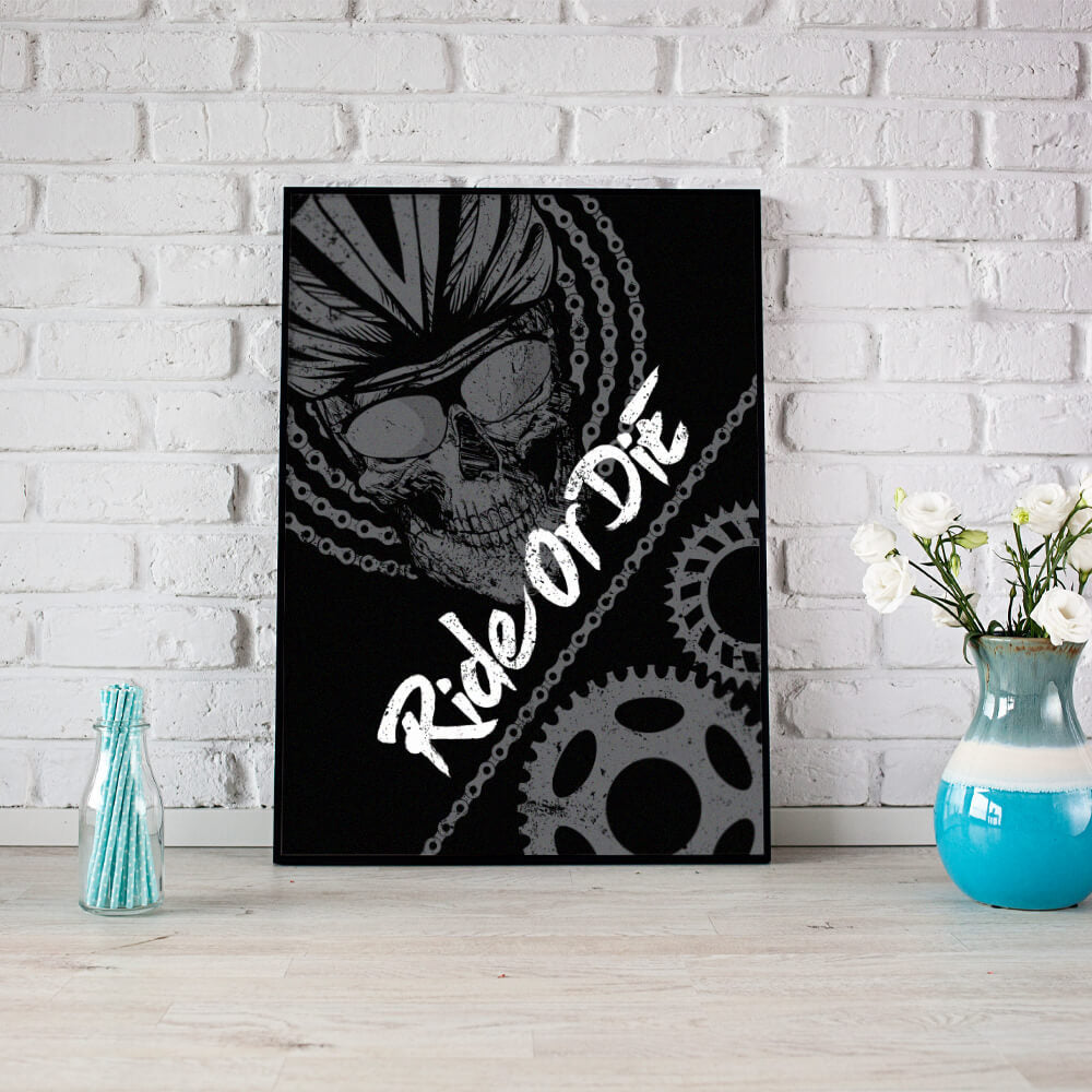 Ride Or Die - Wall Art Canvas-Small 20X30cm (8X12in)-Global Cycling Gear