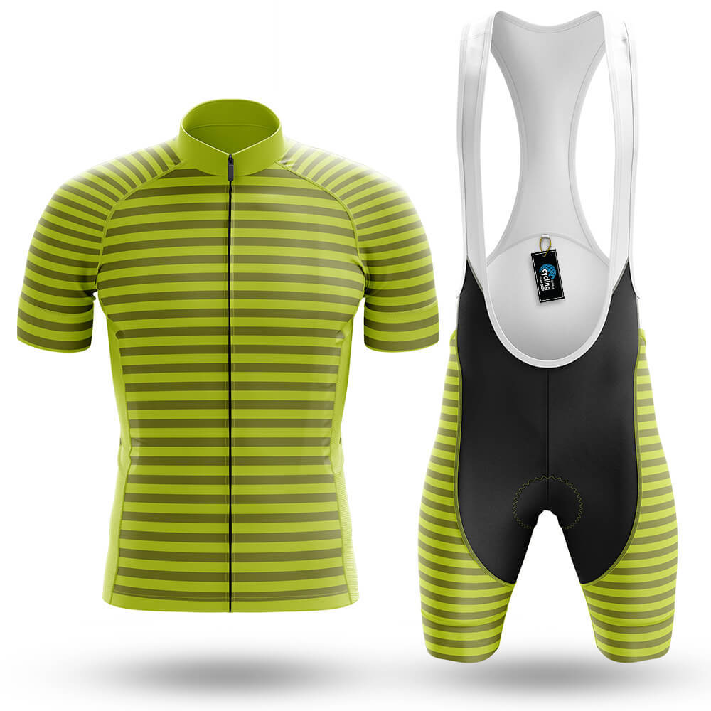 Lime Green Stripe - Men's Cycling Kit-Full Set-Global Cycling Gear