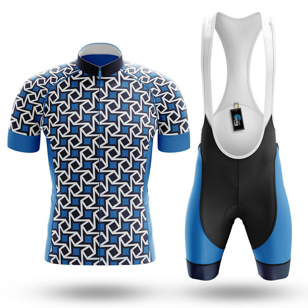 Tiny Pattern - Blue - Men's Cycling Kit-Full Set-Global Cycling Gear