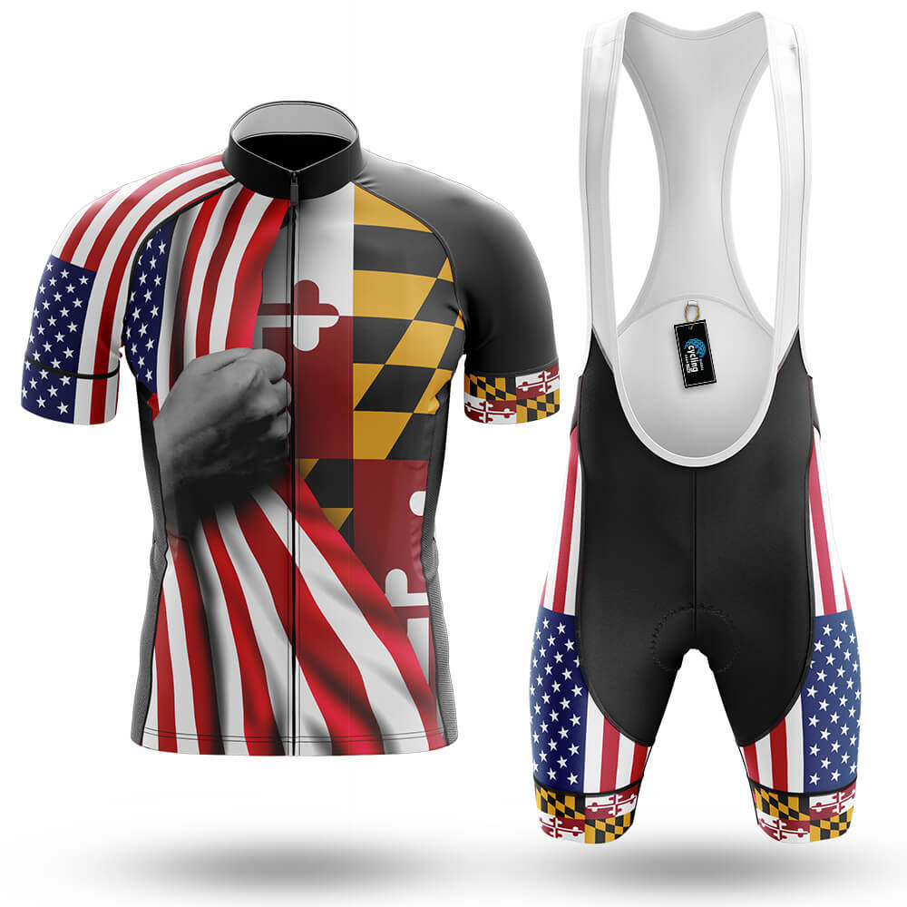 American Flag - Maryland - Men's Cycling Kit-Full Set-Global Cycling Gear