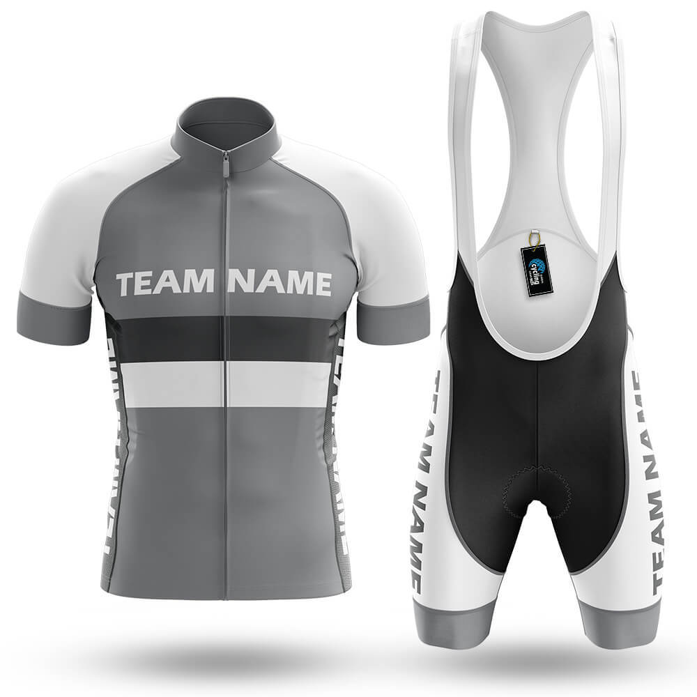 Custom Team Name M2 Grey - Men's Cycling Kit-Full Set-Global Cycling Gear