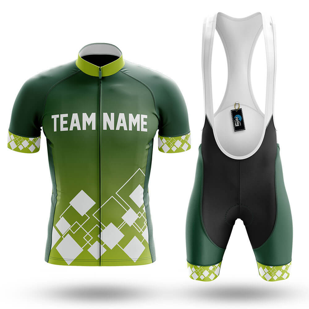 Custom Team Name V19 Green - Men's Cycling Kit-Full Set-Global Cycling Gear