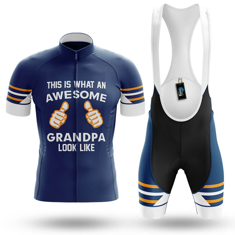 Awesome Grandpa V3 - Navy - Men's Cycling Kit-Full Set-Global Cycling Gear