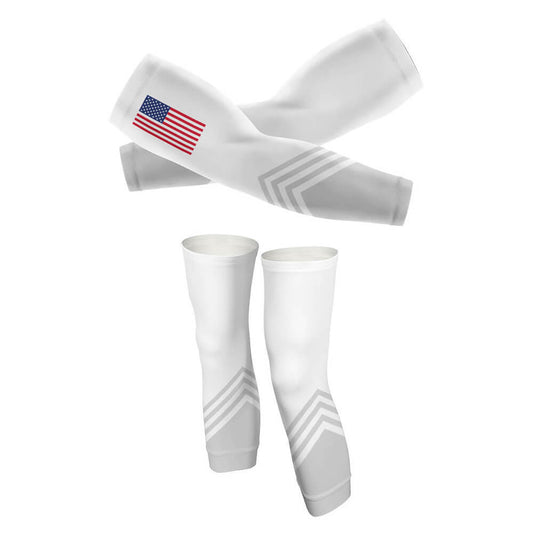 USA S5 White - 30% Off Arm And Leg Sleeves-S-Global Cycling Gear