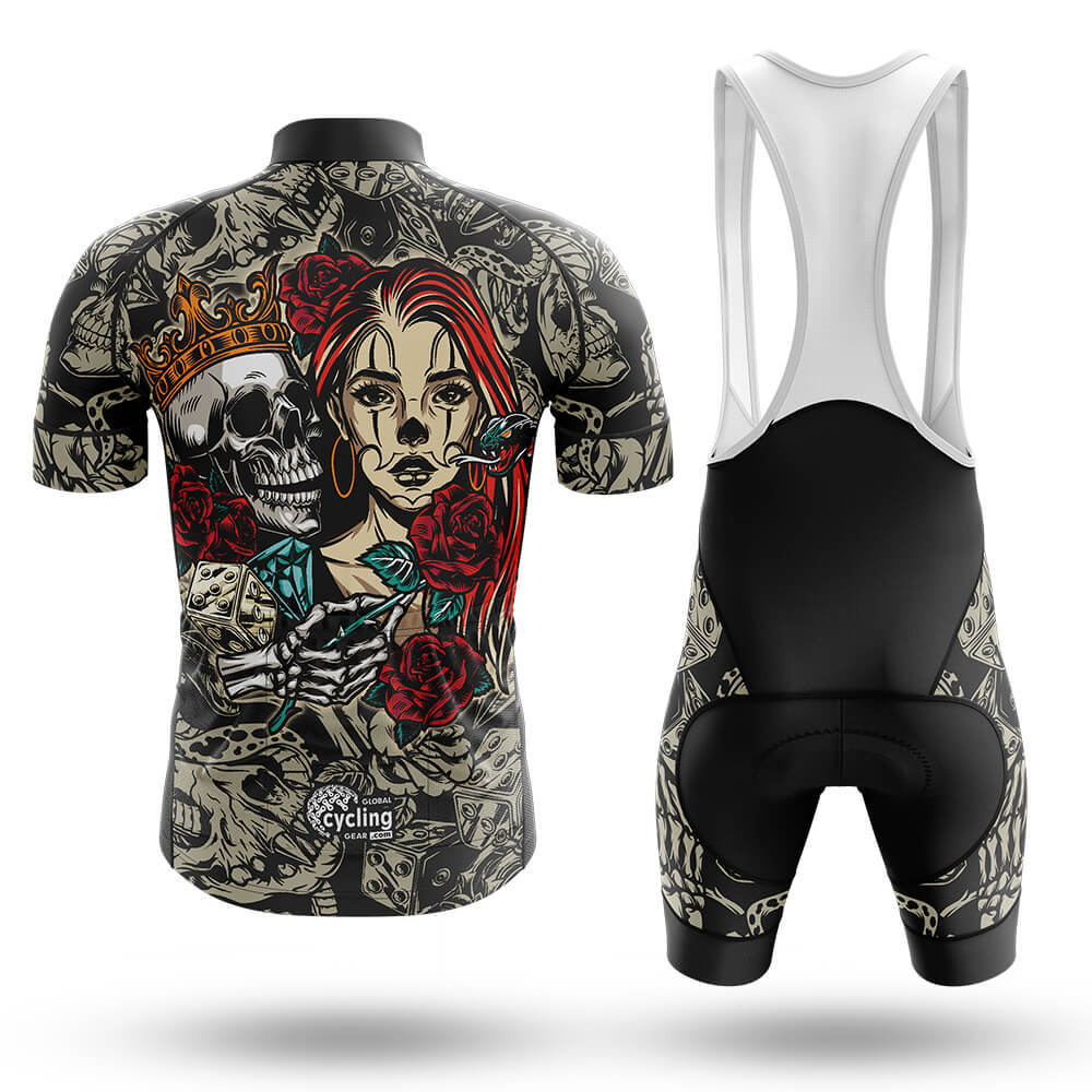 Chicano Tattoo Pattern - Men's Cycling Kit-Full Set-Global Cycling Gear