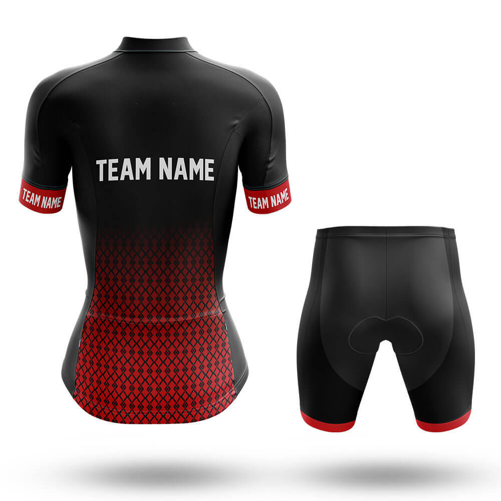 Custom Team Name S1 Red - Women's Cycling Kit-Full Set-Global Cycling Gear