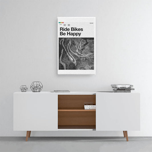 Ride Bikes Be Happy - Wall Art Poster-Global Cycling Gear