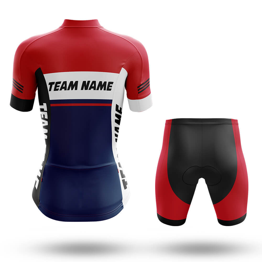 Custom Team Name M1 Red - Women's Cycling Kit-Full Set-Global Cycling Gear