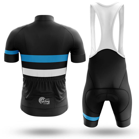 Blue White Lines - Men's Cycling Kit-Full Set-Global Cycling Gear