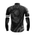 Cool Cycling Jersey With Arm Sleeves Ride Or Die V4 Black White Grey Skull Mens Bike Jersey-XS-Global Cycling Gear