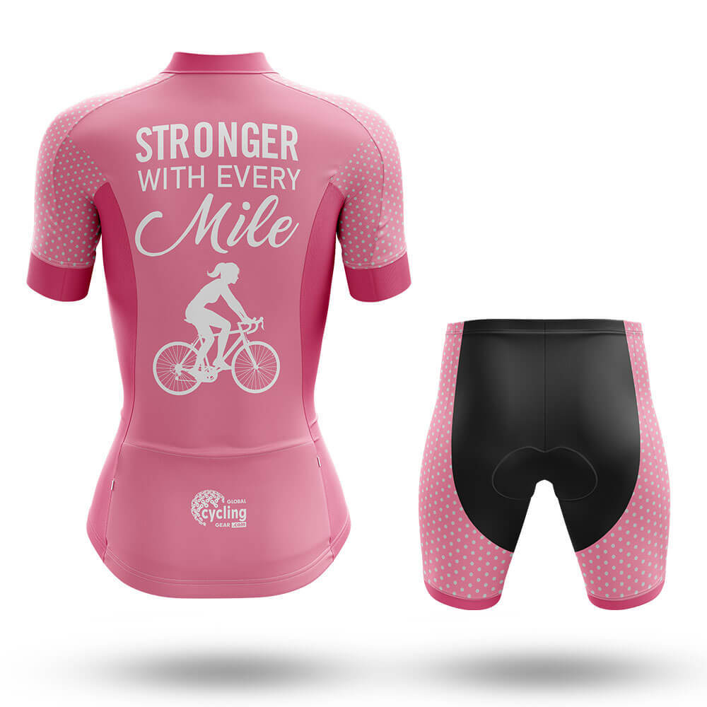 Stronger With Every Mile - Women's Cycling Kit-Full Set-Global Cycling Gear