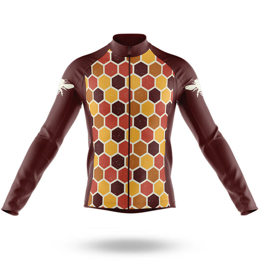 Retro Beehive - Men's Cycling Kit-Long Sleeve Jersey-Global Cycling Gear