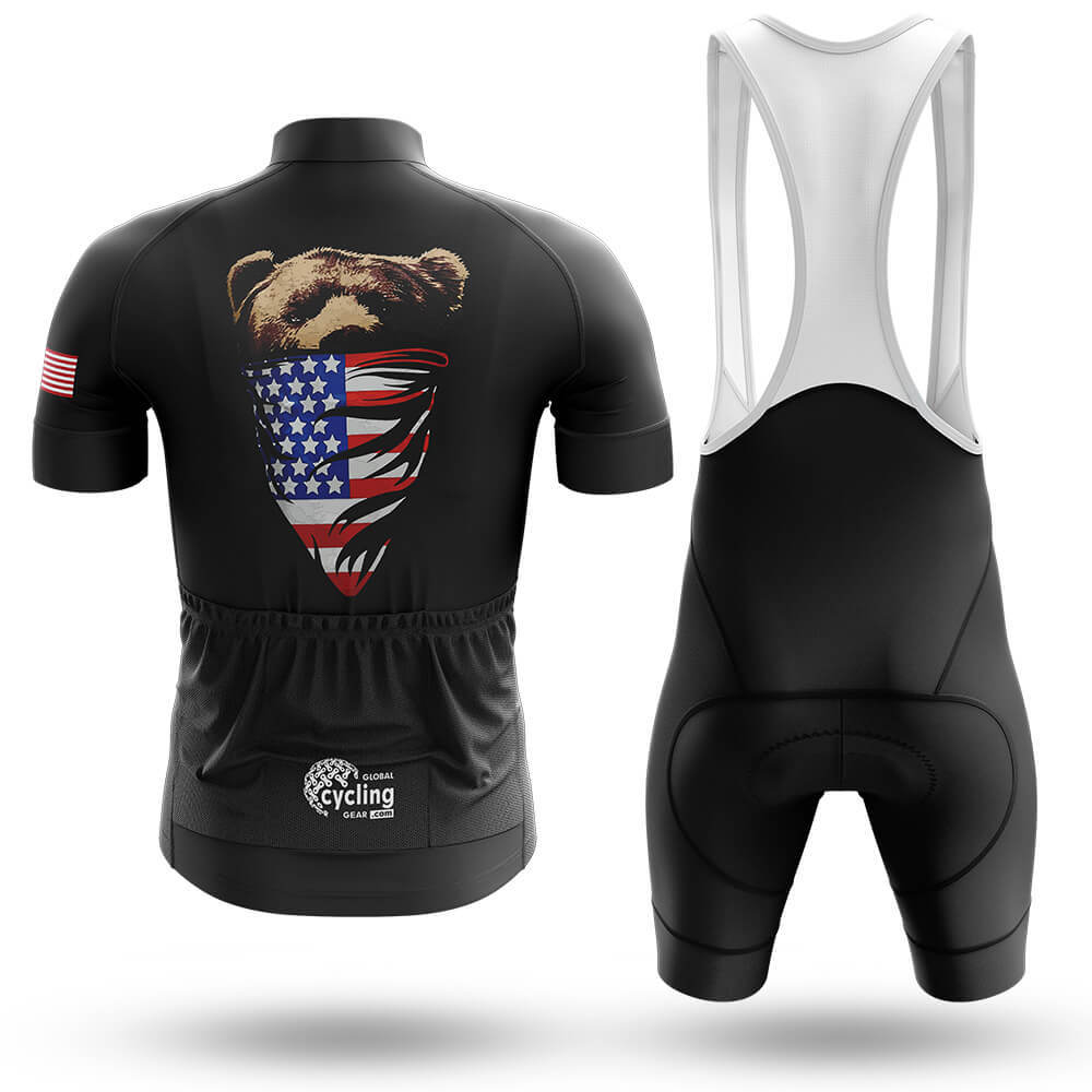 American Flag Bear - Men's Cycling Kit-Full Set-Global Cycling Gear