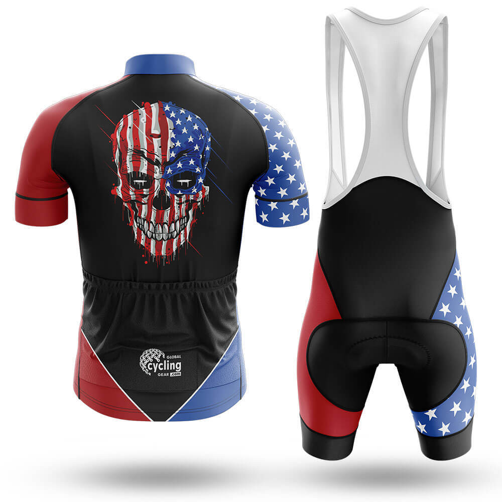 USA Flag Skull V2 - Men's Cycling Kit-Full Set-Global Cycling Gear