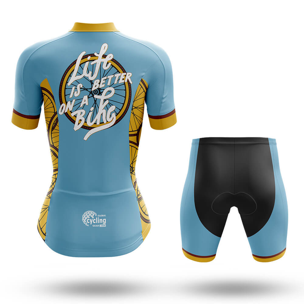 Life Is Better On A Bike V2 - Women's Cycling Kit-Full Set-Global Cycling Gear