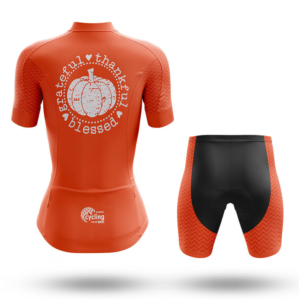 Thanksgiving Pumpkin - Women's Cycling Kit-Full Set-Global Cycling Gear