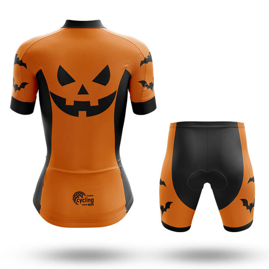 Pumpkin Face - Orange - Women - Cycling Kit-Full Set-Global Cycling Gear