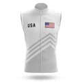 USA S5 White - Men's Sleeveless Jersey-S-Global Cycling Gear