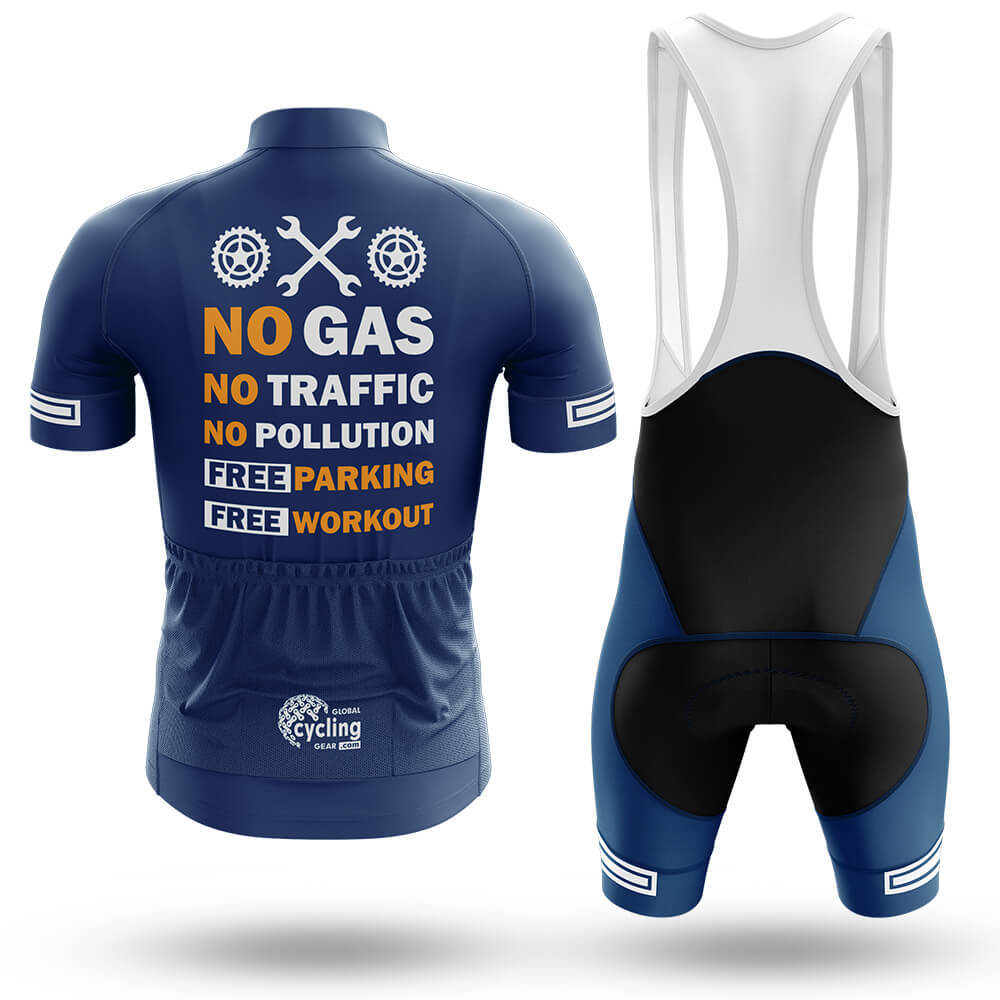 No Gas - Navy - Men's Cycling Kit-Full Set-Global Cycling Gear