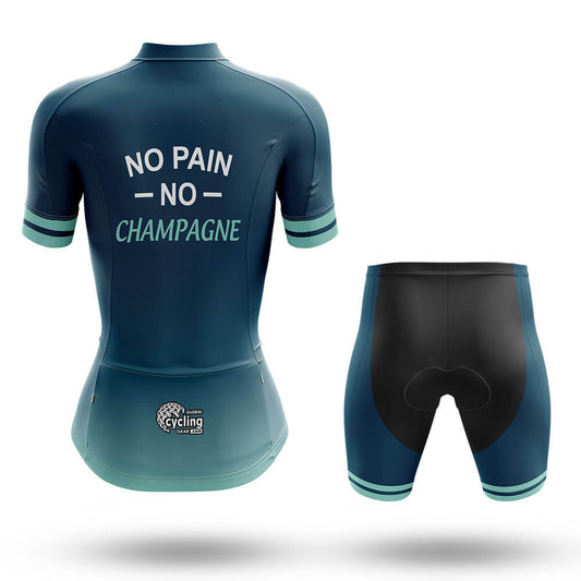 No Pain No Champagne - Women's Cycling Kit-Full Set-Global Cycling Gear
