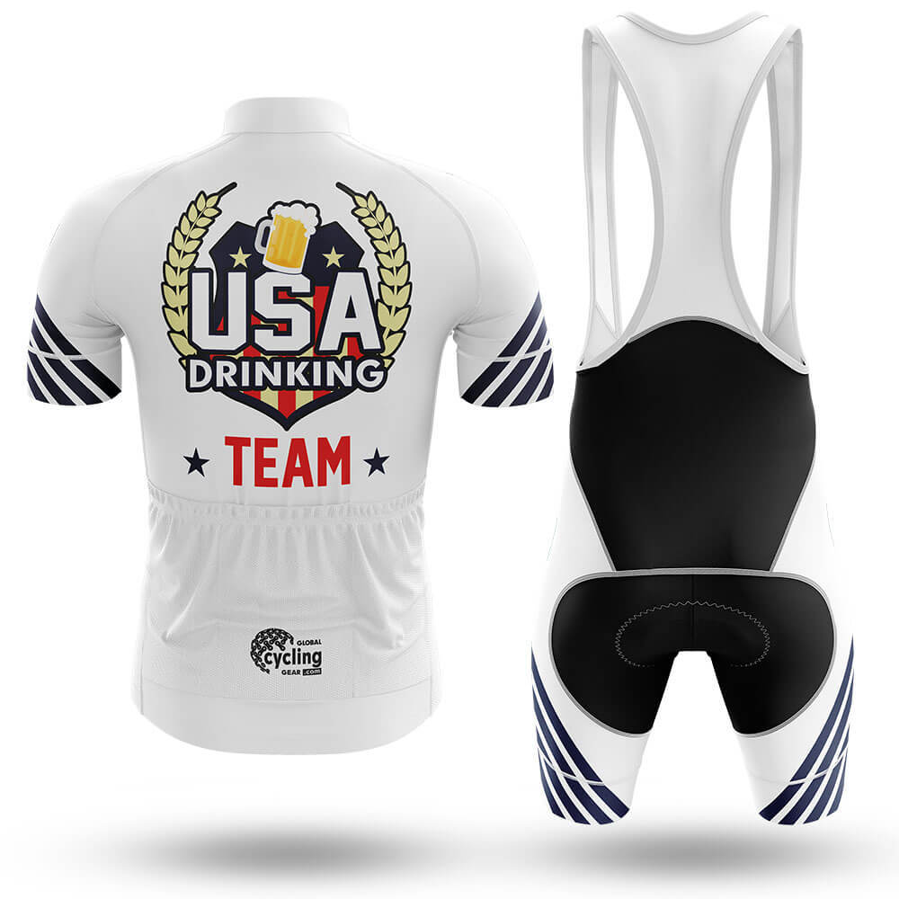 USA Drinking Team - White - Men's Cycling Kit-Full Set-Global Cycling Gear