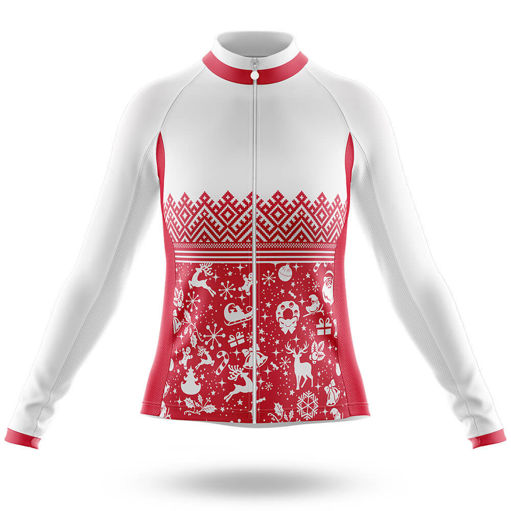 Reindeer Snowflake - Women's Cycling Kit-Short Sleeve Jersey-Global Cycling Gear