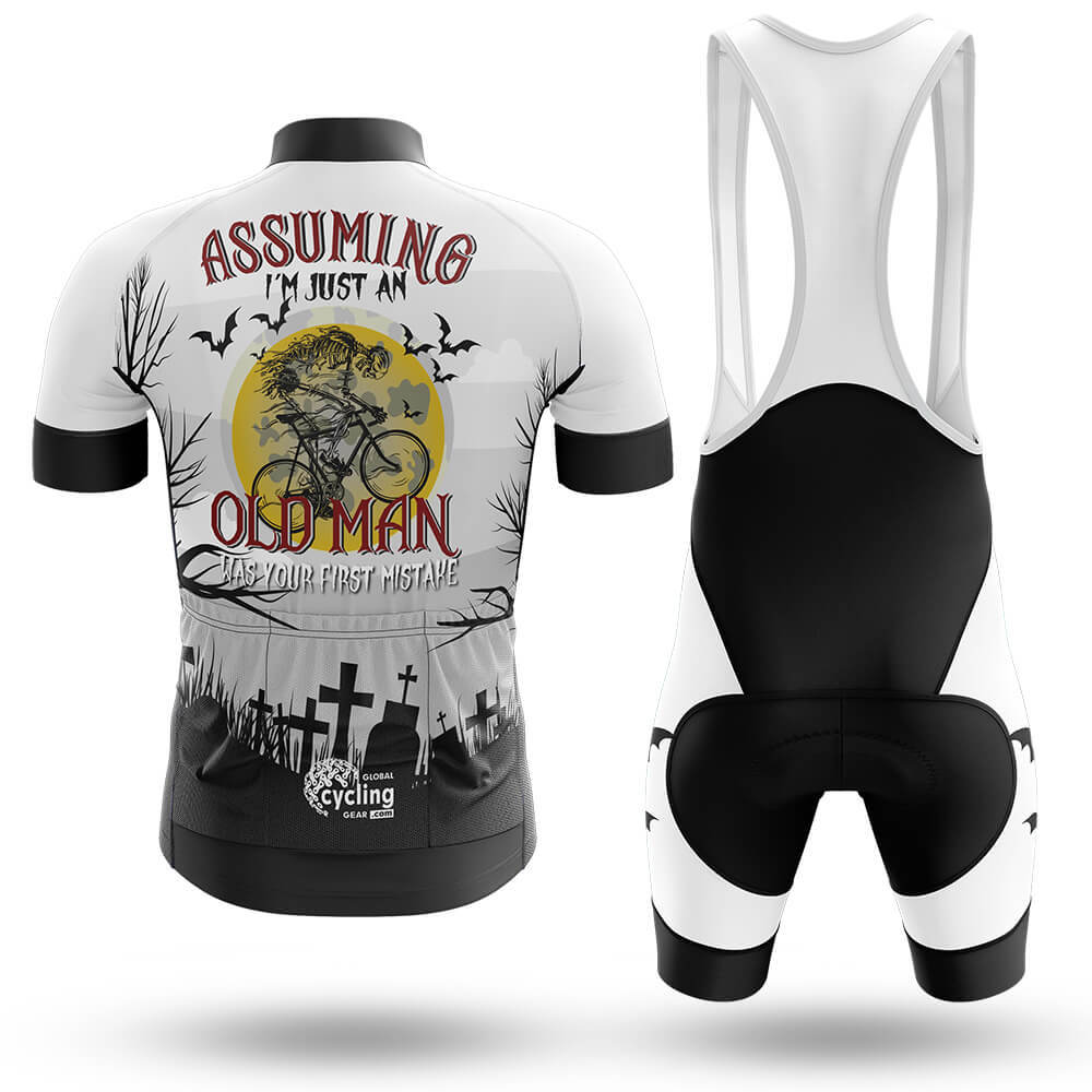 Assuming Old Man V3 - White - Men's Cycling Kit-Full Set-Global Cycling Gear