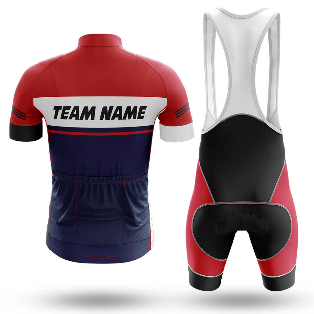 Custom Team Name M1 Red - Men's Cycling Kit-Full Set-Global Cycling Gear