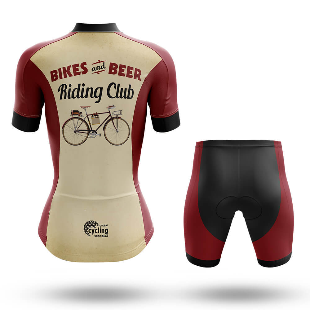 Retro Beer Riding Club Vintage - Women's Cycling Kit-Full Set-Global Cycling Gear