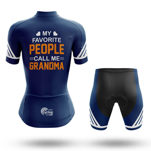 Call Me Grandma - Navy - Women Cycling Kit-Full Set-Global Cycling Gear