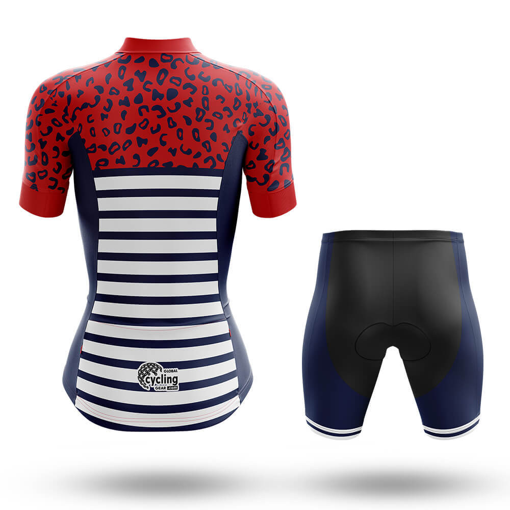 Striped Leopard - Women's Cycling Kit-Full Set-Global Cycling Gear