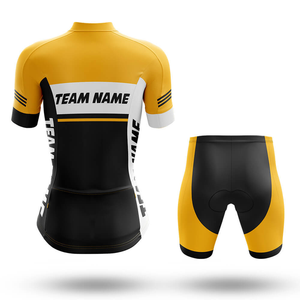 Custom Team Name M1 Yellow Women's Cycling Kit - Main Image