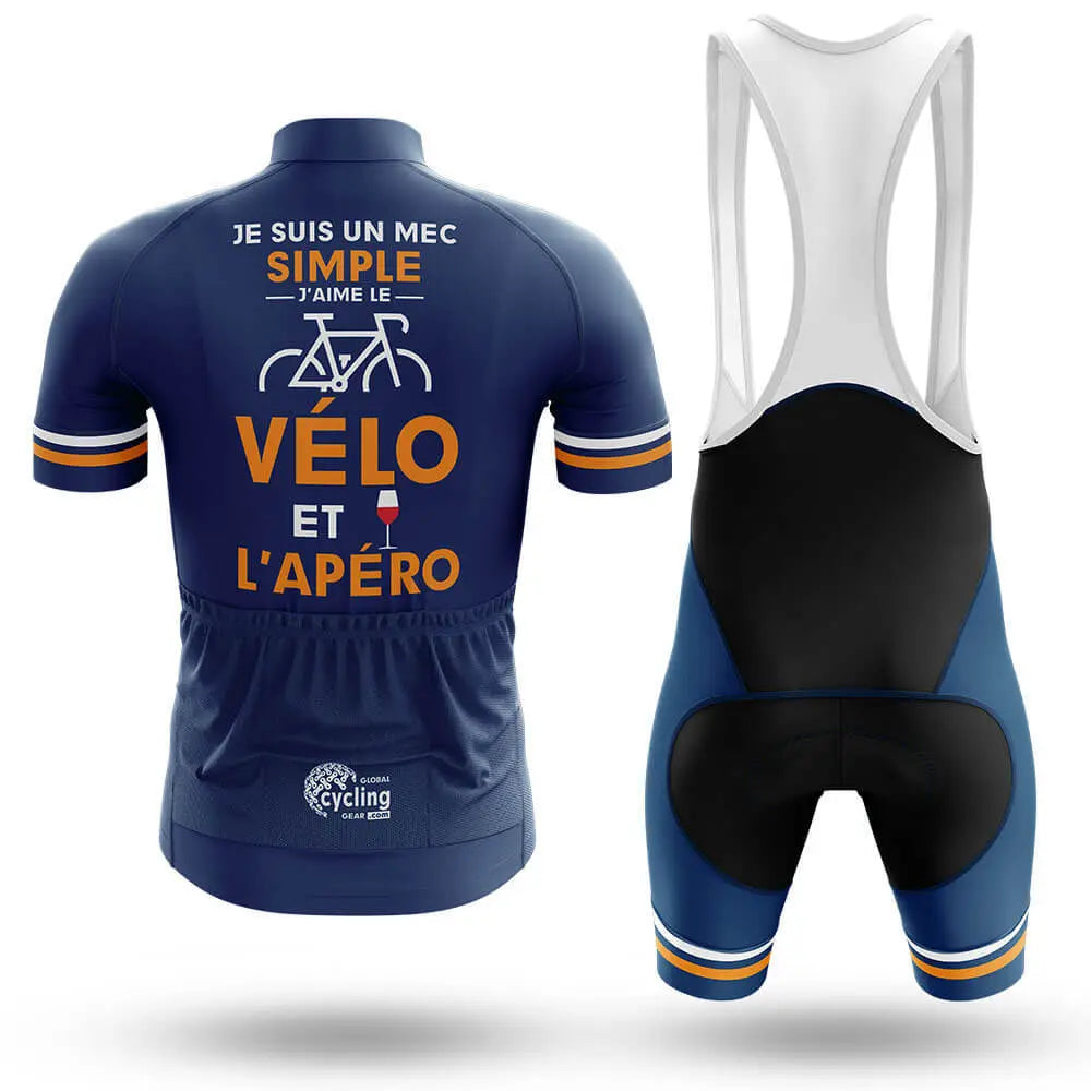 Je Suis Un Mec Simple - Navy - Men's Cycling Kit-Full Set-Global Cycling Gear