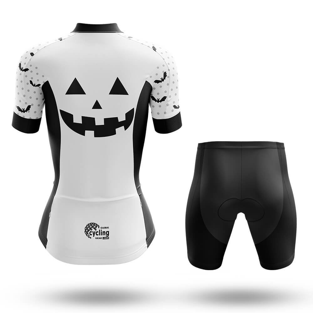 Pumpkin Face - White - Women's Cycling Kit-Full Set-Global Cycling Gear