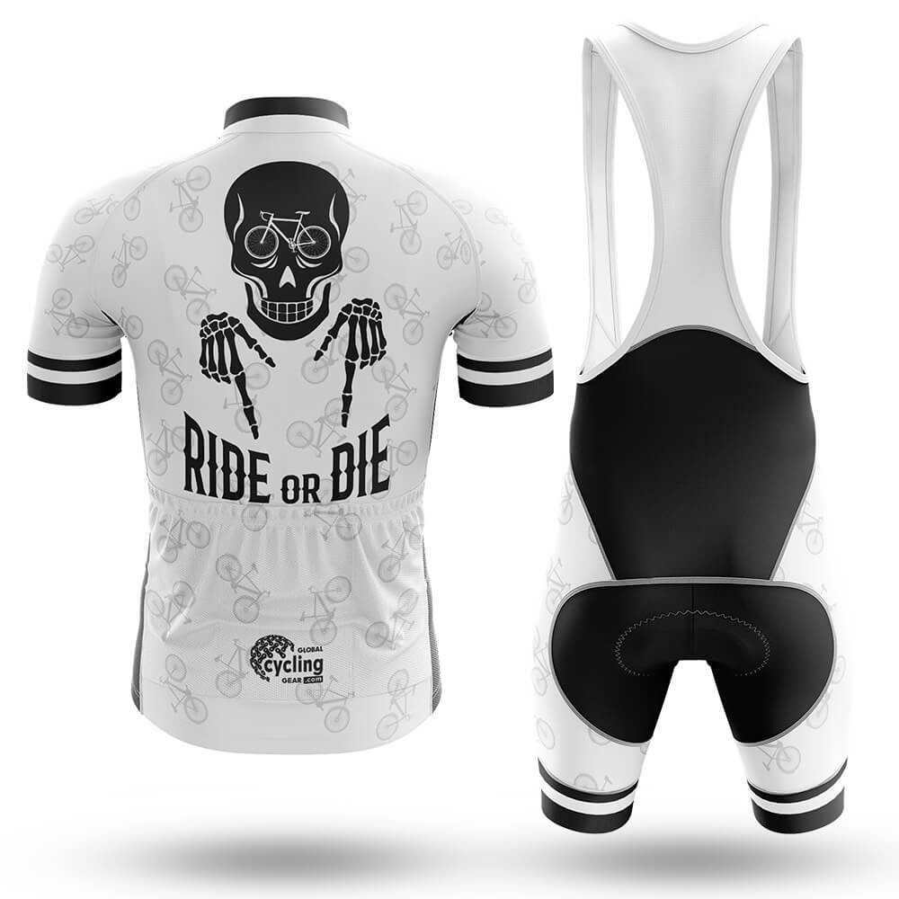 Ride Or Die V6 - White - Men's Cycling Kit-Full Set-Global Cycling Gear