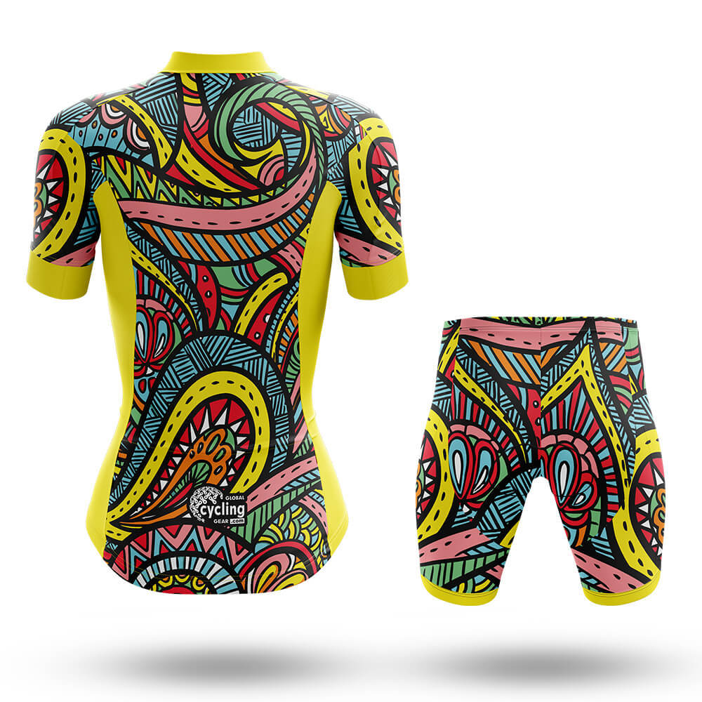 Colorful Vintage Pattern - Women's Cycling Kit - Global Cycling Gear