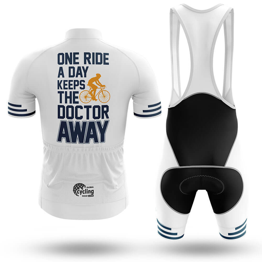 One Ride A Day - White - Men's Cycling Kit-Full Set-Global Cycling Gear