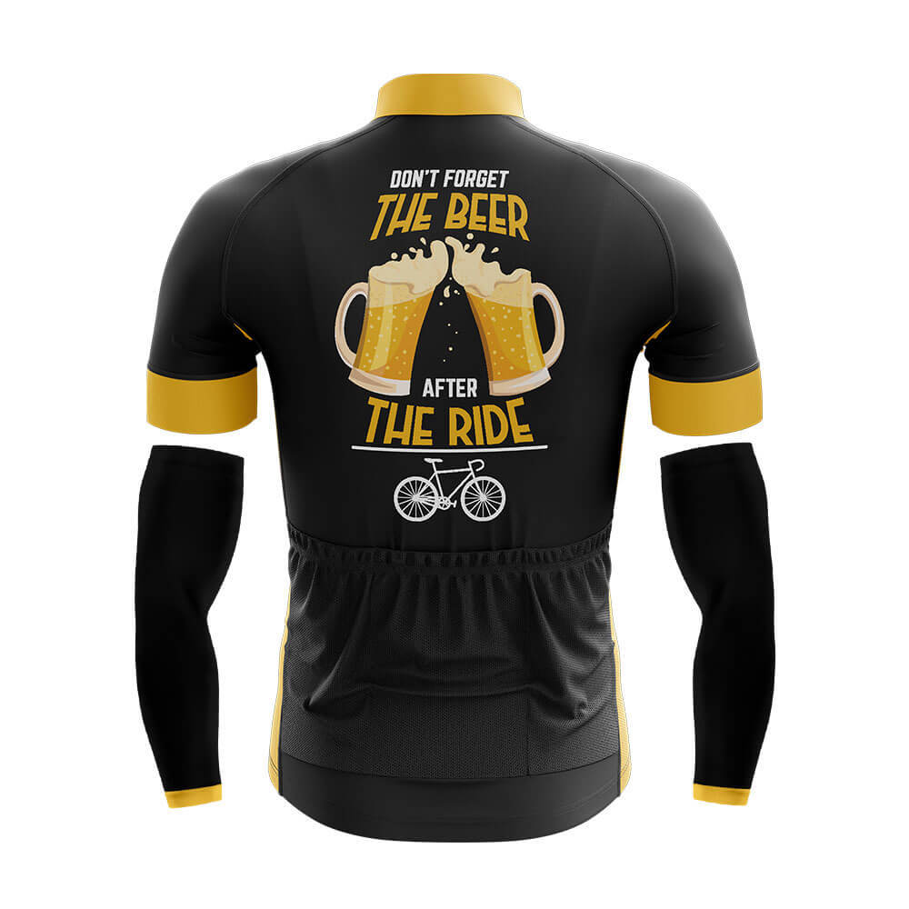 Funny Cycling Jersey With Arm Sleeves I Like Beer V2 Yellow Black Brewery Mens Bike Jersey-XS-Global Cycling Gear