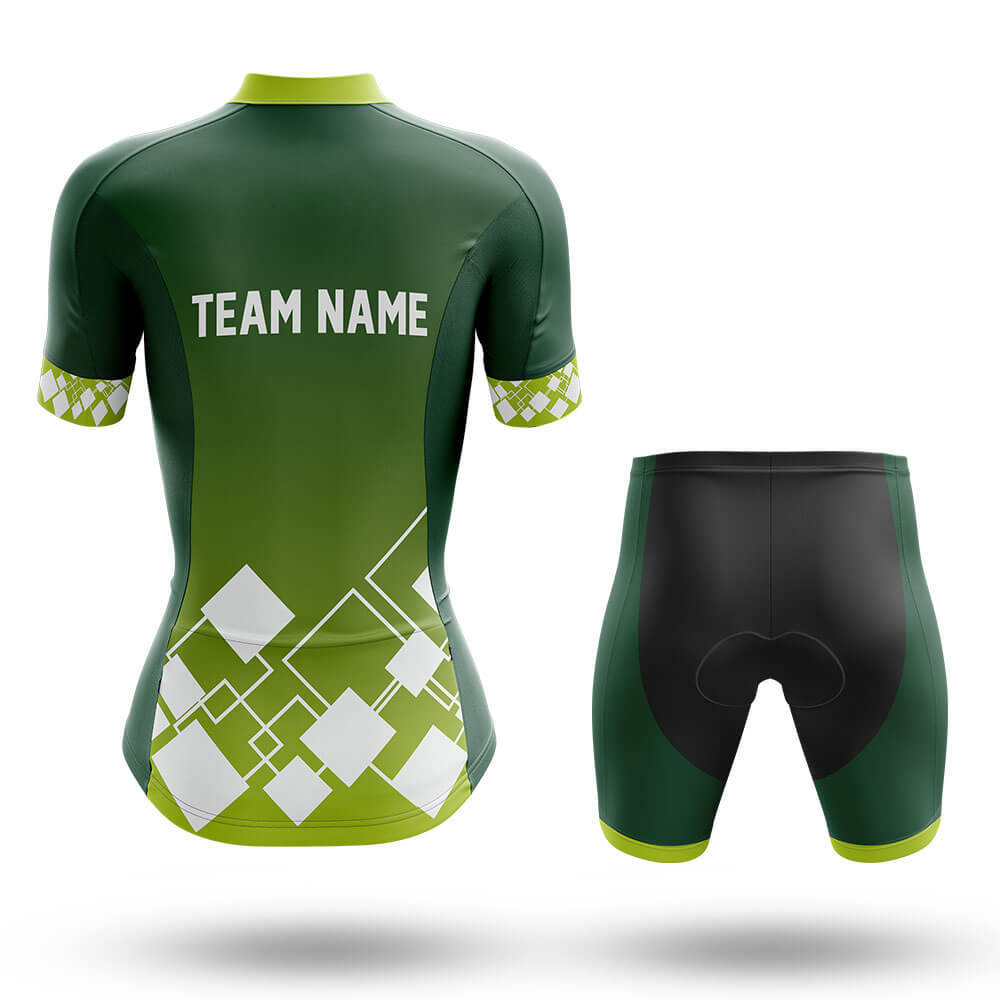 Custom Team Name V19 Green - Women's Cycling Kit-Full Set-Global Cycling Gear