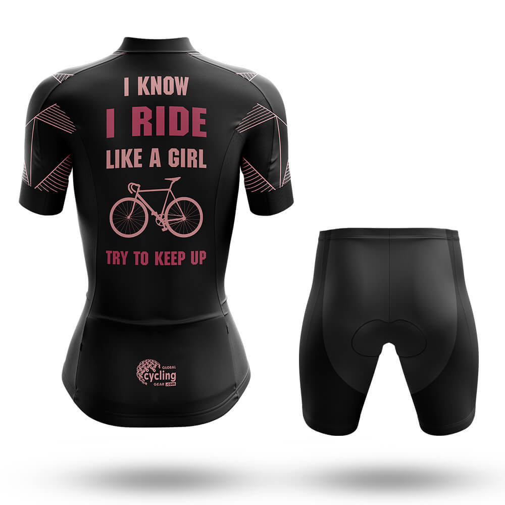 Like A Girl V7 - Women's Cycling Kit-Full Set-Global Cycling Gear