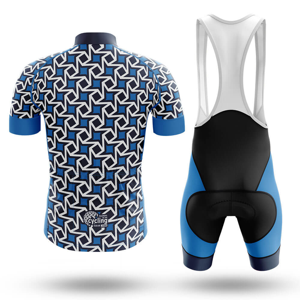 Tiny Pattern - Blue - Men's Cycling Kit-Full Set-Global Cycling Gear