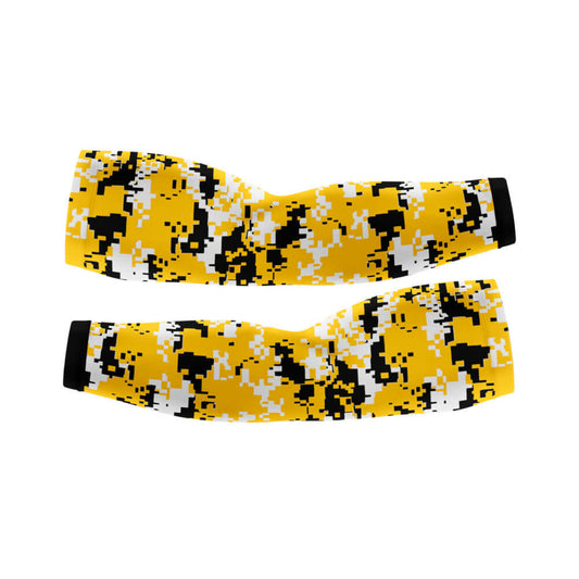 Yellow Camo - Arm And Leg Sleeves-S-Global Cycling Gear